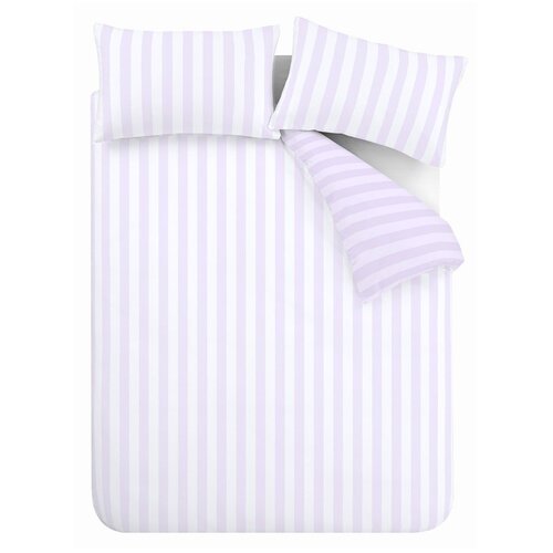 Sassy B Bela/svetlo vijolična podalj&amp;scaron;ana posteljnina za zakonsko posteljo 230x220 cm Stripe Tease &amp;ndash; Slike