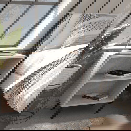 vidaXL noćni ormarić s metalnim nogama siva boja betona 40x30x50 cm Cijene