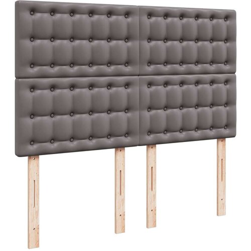 VidaXL Krevet s oprugama i madracem sivi 140x190 cm od umjetne kože Slike