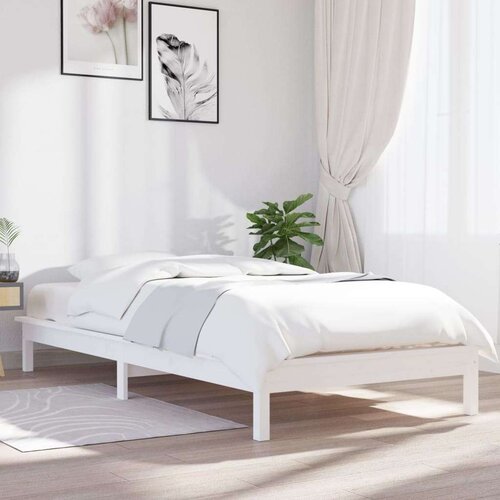  Za krevet bijeli 90 x 200 cm od masivne borovine Slike