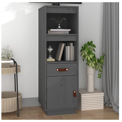  Visoka komoda siva 34 x 40 x 108 5 cm od masivne borovine Cene