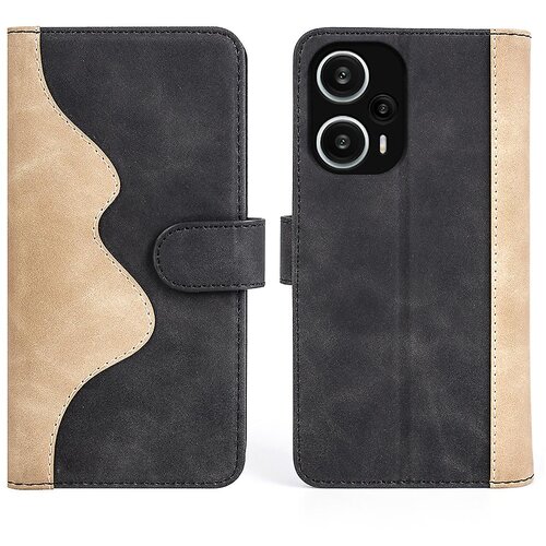 INORCO Za Xiaomi Redmi Note 12 Turbo/Poco F5 5G PU usnjena denarnica, ovitek za telefon, dvobarvna torbica s stojalom za spajanje, (22036894) Slike