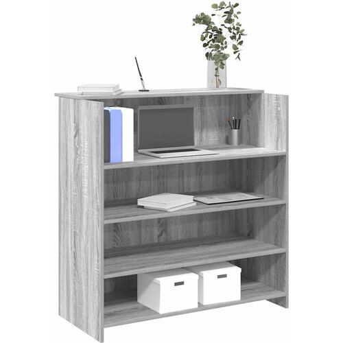  Recepcijski stol 100x50x103,5 cm od konstruiranog drva Siva 100 x 50 x 103.5 cm Slike