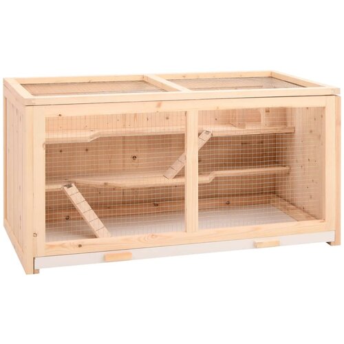 VidaXL Kletka za hrčke 89,5x45x45 cm trden les jelke Slike