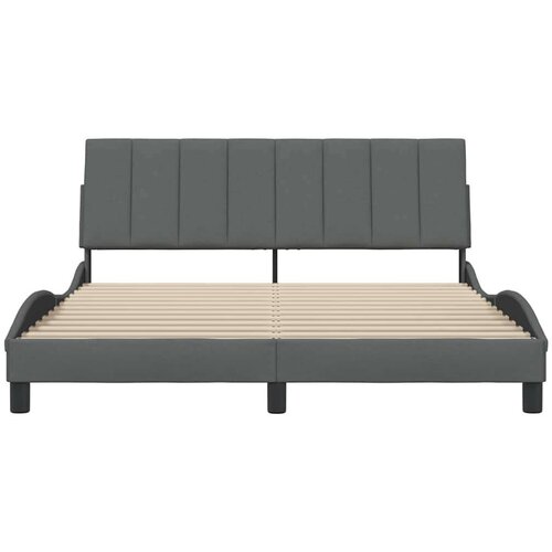 VidaXL okvir za krevet bez madraca tamnosivi 160x200 cm od tkanine Slike