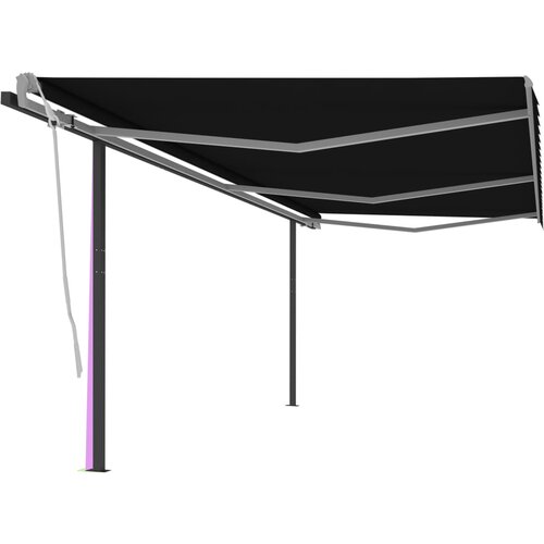 vidaXL Avtomatsko zložljiva tenda s stebrički 6x3,5 m antracitna Cene