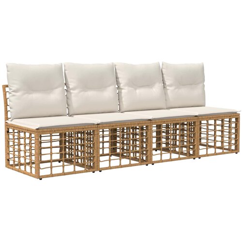  Set vanjskih sofa 7 kom. Prirodna i krema bijela Poliester Slike
