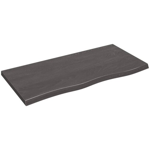 vidaXL Stenska polica temno siva 100x50x4 cm obdelana trdna hrastovina Cene
