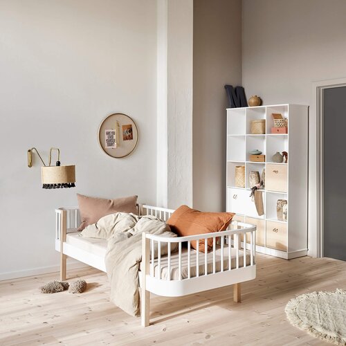 Oliver Furniture&amp;reg; komplet 3 lesenih &amp;scaron;katl za regal white/oak Slike
