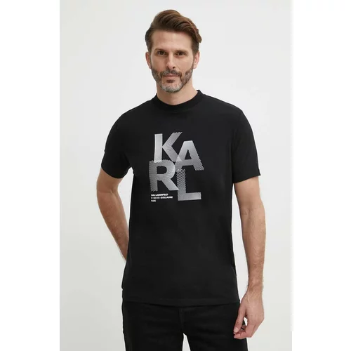Karl Lagerfeld Kratka majica moška, črna barva, 542221.755037