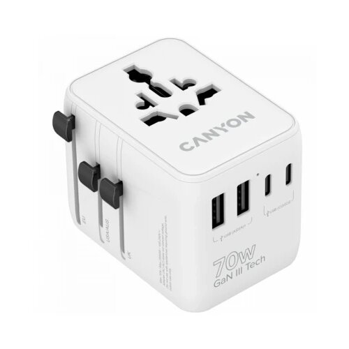 Canyon Travel Adapter OnTour 70 EU/UK/US/AUS 70W White Cene