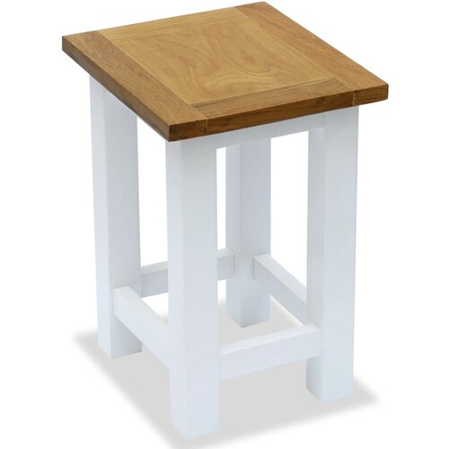 VidaXL Odstavna mizica 27x24x37 cm trdna hrastovina Slike