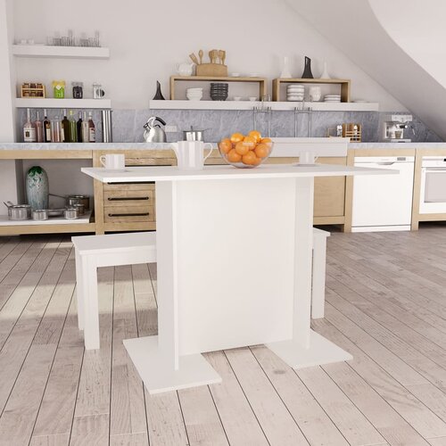 vidaXL Blagovaonski stol bijeli 110 x 60 x 75 cm od iverice Cene