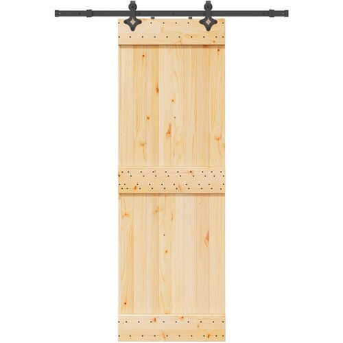vidaXL Drsna vrata s kompletom vodil 70x210 cm trdna borovina Cene