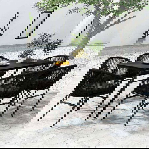  Vrtna jedilna garnitura 7-delna črna, (20968960) Cene