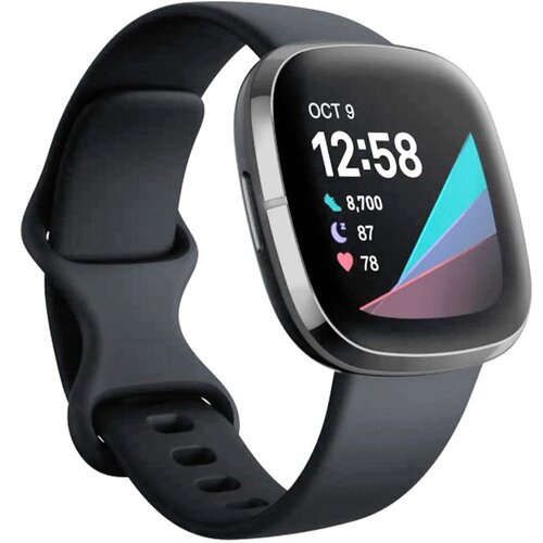 Smart wach Fitbit Sense Carbon/Graphite Stainless Steel pametni sat Slike