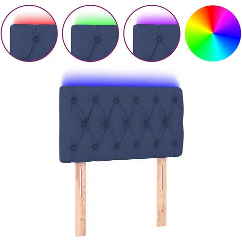 Maison Chic led posteljno vzglavje - vzglavna omarica - nočna omarica modro 80x7x78/88 cm blago, (21708046) Slike