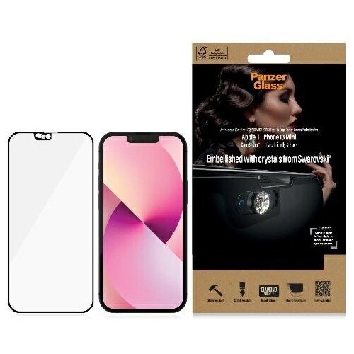 PanzerGlass ANTIBAKTERIJSKO STEKLO E2E ZA IPHONE 13 MINI S ČRNIM OKVIRJEM, (21911520) Cene