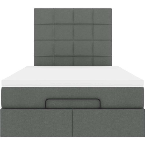 vidaXL Otomanski posteljni okvir z vzmetnico siv 120x200 cm blago Cene