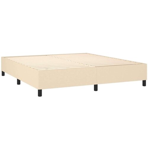  Krevet box spring s madracem LED krem 180x200 cm od tkanine Slike