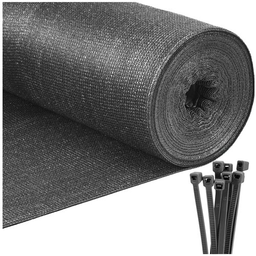 Springos Senca mreža 95%, dimenzije 1,7x25 m, za&amp;scaron;čita za ograjo, teža 185g/m2, 100 kosov vezalk, svetlo antracitna barva., (5000218207) Slike