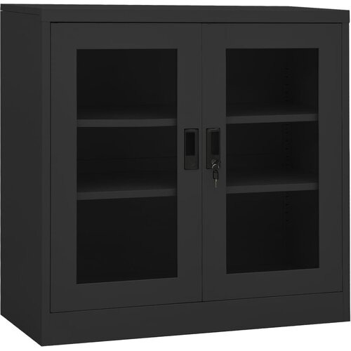 vidaXL Pisarniška omara antracitna 90x40x90 cm jeklo Cene