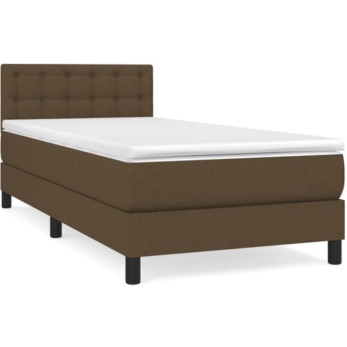 Maison Chic Box spring postelja - Vzmetna postelja z vzmetnico temno rjava 90x200 cm blago SL19253, (21893763) Slike