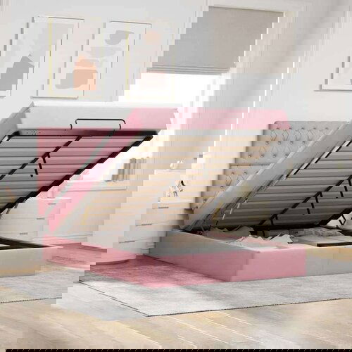  Otomanski krevet s madracima ružičasti 140x200 cm baršun Cijene