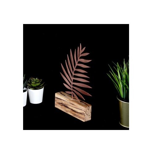 WALLXPERT decorative object figure palm leaf bronze Slike