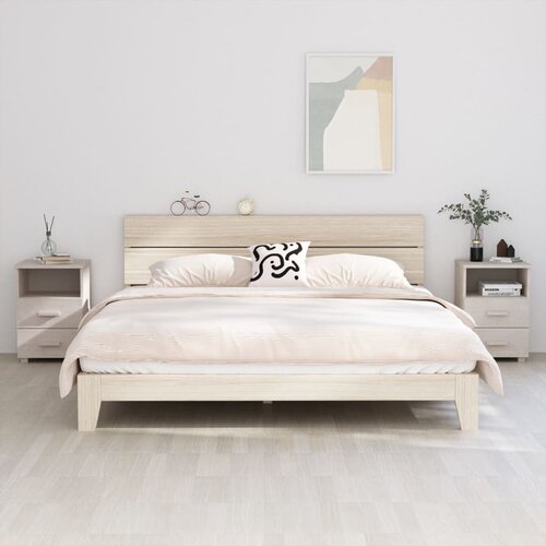 The Living Store Nočna omarica HAMAR 2 kosa bela 40x35x62 cm trden les - Nočna Omarica, (21433492) Cene