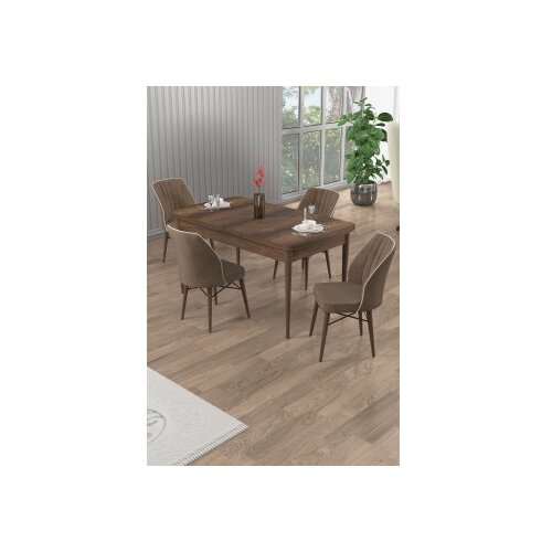 Hanah home Rasklopivi trpezarijski sto i stolice (5 delova) Uzi Baroque Brown Cene