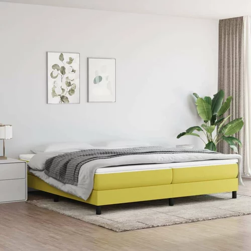  Box spring postelja z vzmetnico zelen 200x200 cm blago, (20724127)