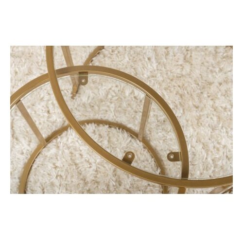 Hanah home Club set stolova Aurum, 60x60x43cm, 42x42x39cm, 2 dijela, zlatne boje Slike
