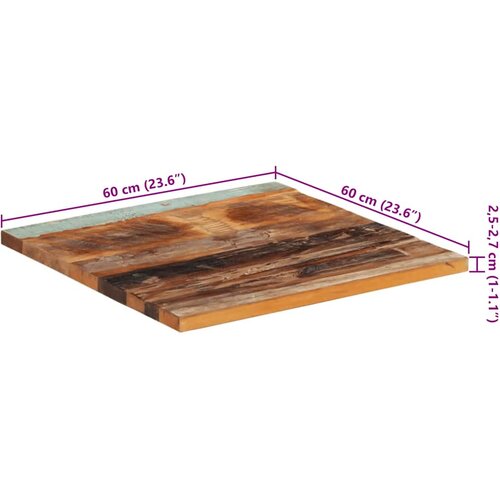  Četvrtasta stolna ploča 60x60 cm 25 - 27 mm od obnovljenog drva Slike
