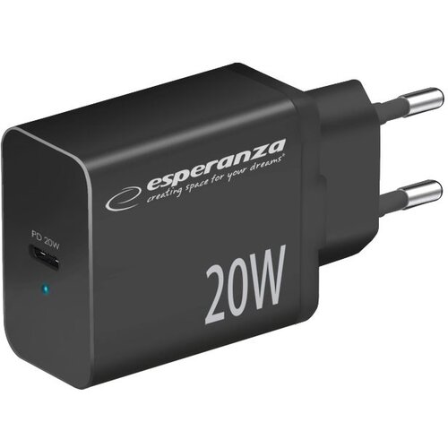 Esperanza EZC104K mains charger 20W Black Slike