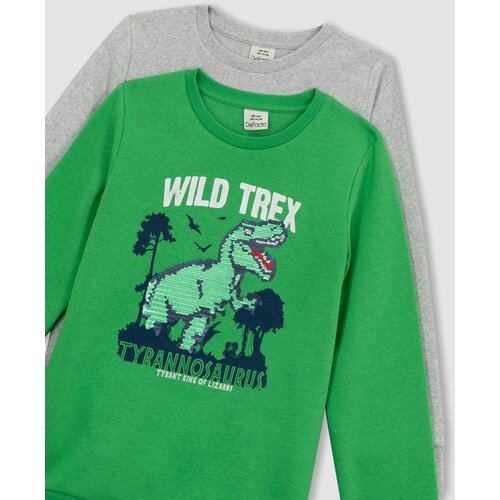 Defacto 2 piece Regular Fit Animal Crew Neck Sweatshirt Slike