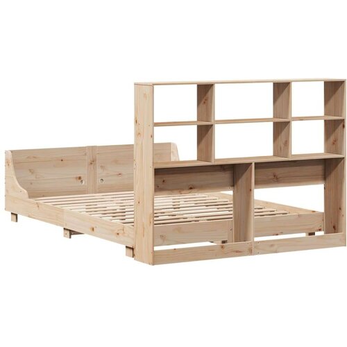 vidaXL Posteljni okvir brez vzmetnice 140x190 cm trdna borovina Cene
