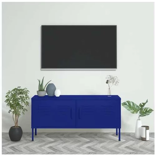  TV omarica mornarsko modra 105x35x50 cm jeklo