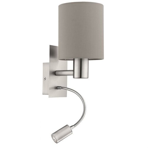 Eglo Pasteri zidna/2, e27, led 3,5w, nikl-mat, sivo-smeđa Slike