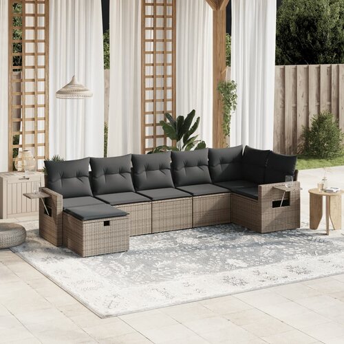 vidaXL 7-dijelni set vrtnih sofa sivi od poliratana Cijene