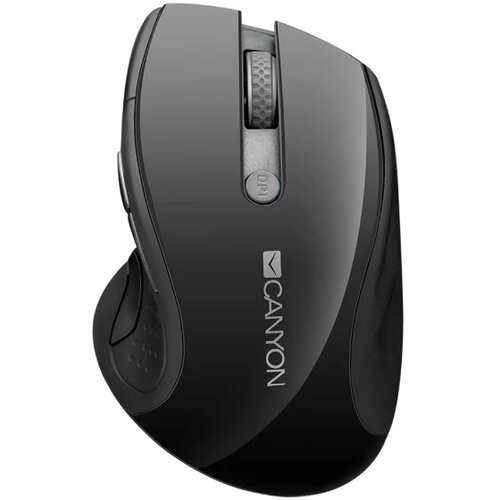 Canyon 2.4Ghz wireless mouse, optical tracking - blue LED, 6 buttons, DPI 1000/1200/1600, Black pearl glossy Slike