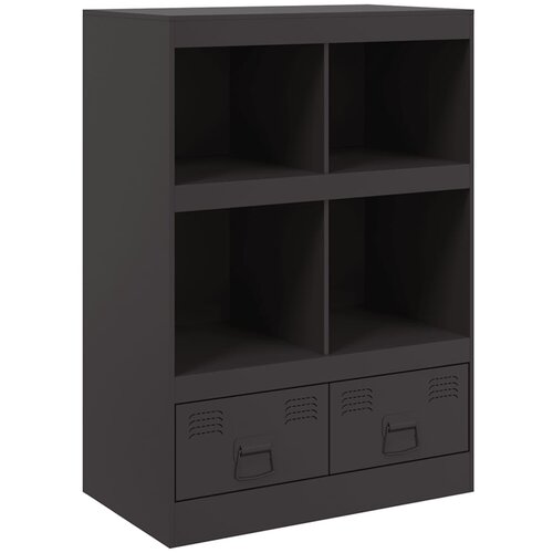  Visoka komoda crna 67 x 39 x 95 cm čelična Slike