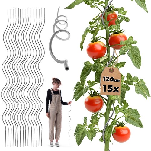 KADAX Spiralna palica za paradižnik, fižol, kumare, podpora za rastline 120 cm 15 kosov, (5000362563) Cene