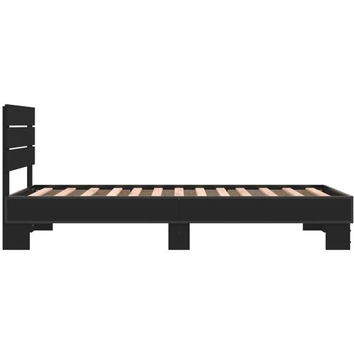 VidaXL Okvir za krevet crni 75 x 190 cm od konstruiranog drvo i metal Slike