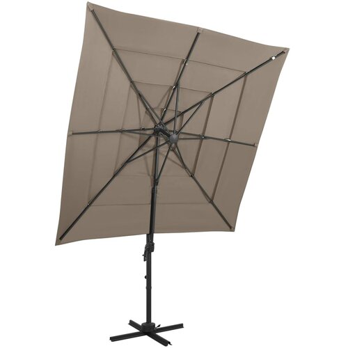  Vrtni suncobran s 4 razine i stupom 250 x 250 cm smeđesivi Cijene