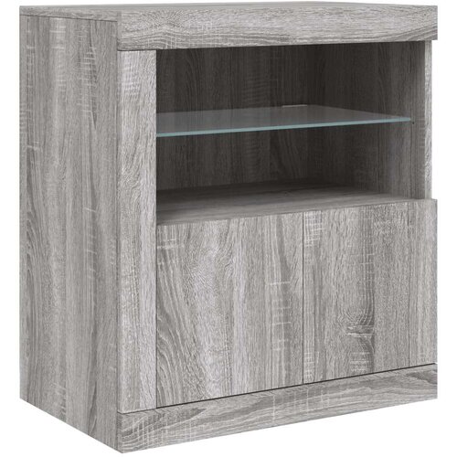  Komoda z LED lučkami siva sonoma 283x37x67 cm Slike