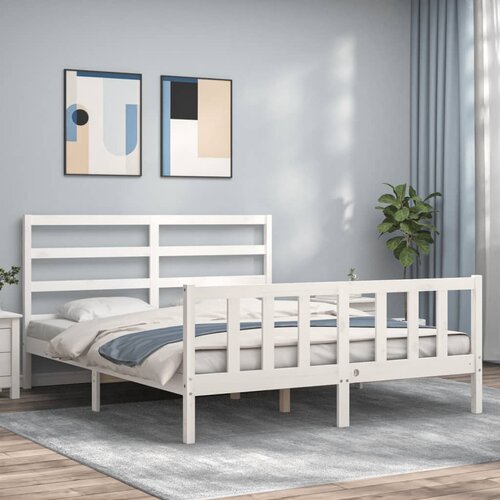  Za krevet s uzglavljem sivi 160 x 200 cm od masivnog drva Slike