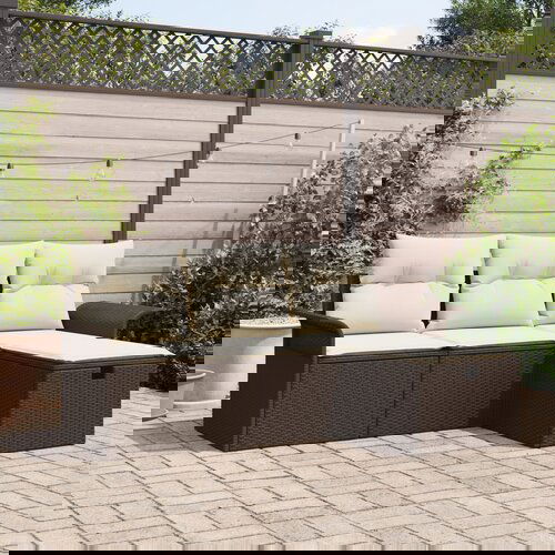 vidaXL set od 4 dijela za vrtne sofe s jastučićima smeđi poli ratan Cijene