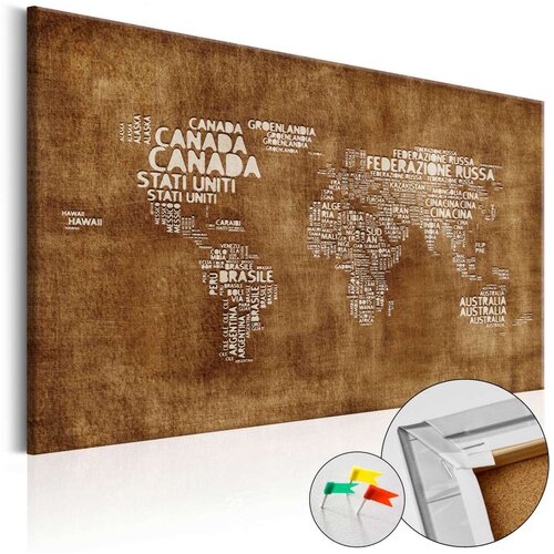  Slika na plutenoj podlozi - The Lost Map [Cork Map - Italian Text] 120x80 Slike