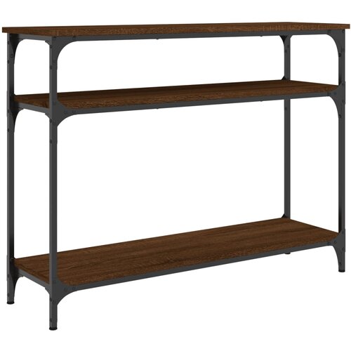  Konzolni stol boja smeđeg hrasta 100x29x75 cm konstruirano drvo Slike